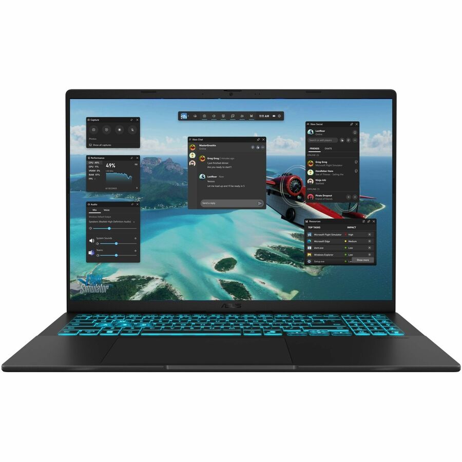 Asus V16 V3607 V3607VP-DS74 16" Gaming Notebook - WUXGA - 144 Hz - Intel Core 7 240H - 16 GB - 1 TB SSD - Black