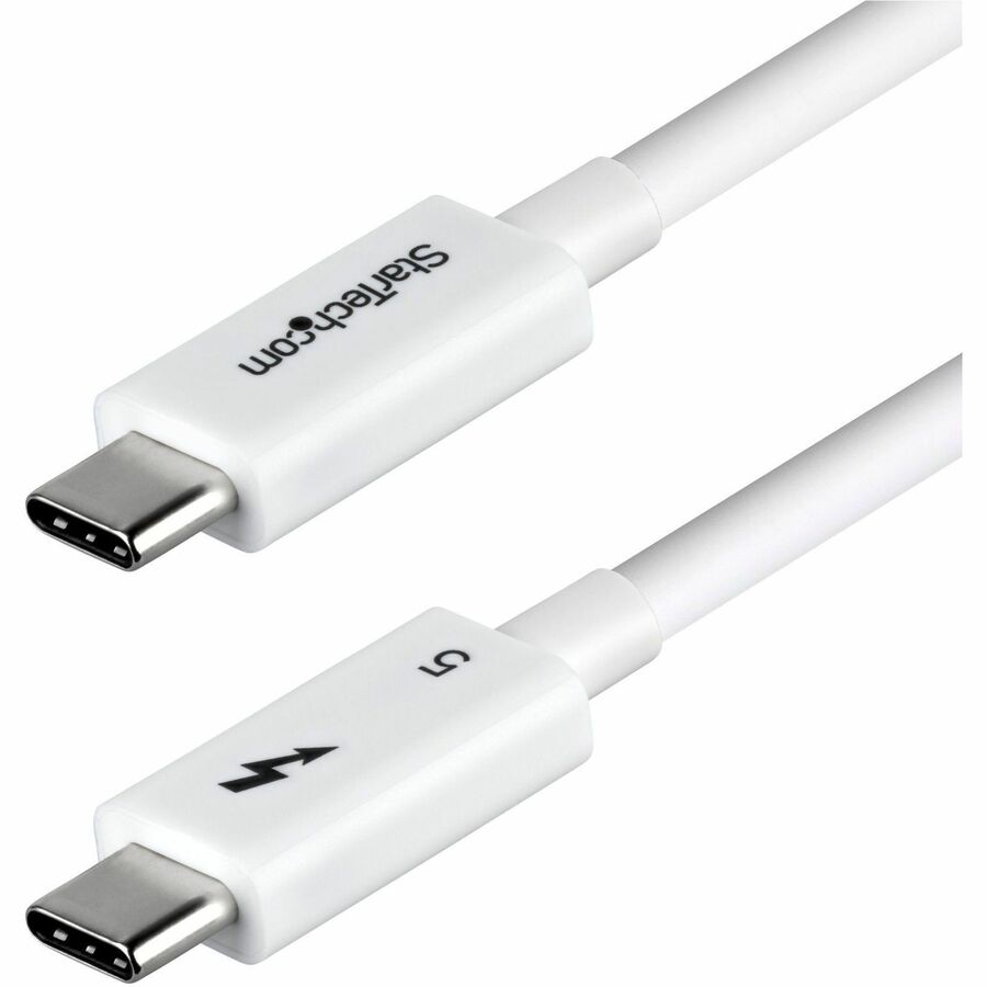 StarTech 2.6ft (80cm) Thunderbolt 5 Cable, 80Gbps/120Gbps, 240W PD, 8K 60Hz, Certified Thunderbolt Cable - White