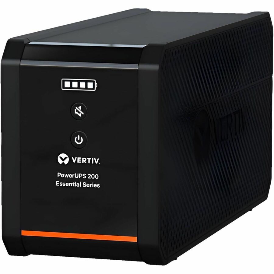 Vertiv PowerUPS 200 Essential PSA6E-600LVT, 600VA/360W, AVR, User-Replaceable Batteries, Battery Backup, 4 NEMA Outlets, Three-Year Warranty
