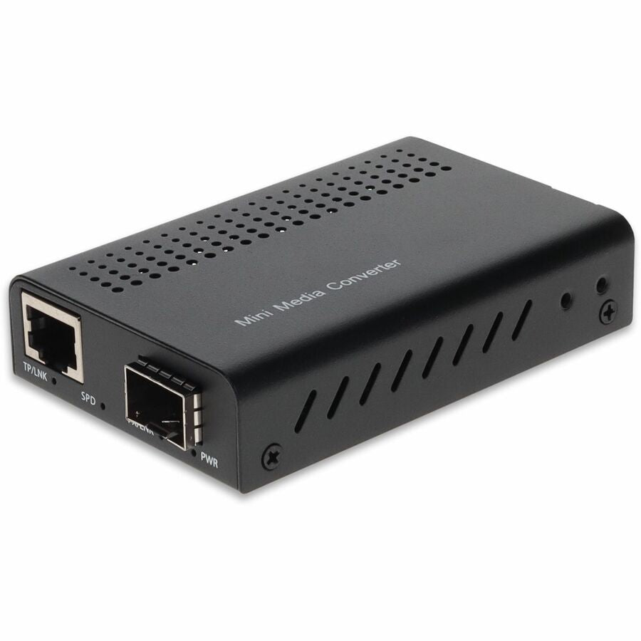 AddOn 1x 100M/1G/2.5G/5G/10GBase-T RJ45 and 1x SFP+ 10GBase-X 10Gigabit Ethernet, Full Duplex, Auto-Negotiation, Auto-MDI/MDIX Mini Media Converter