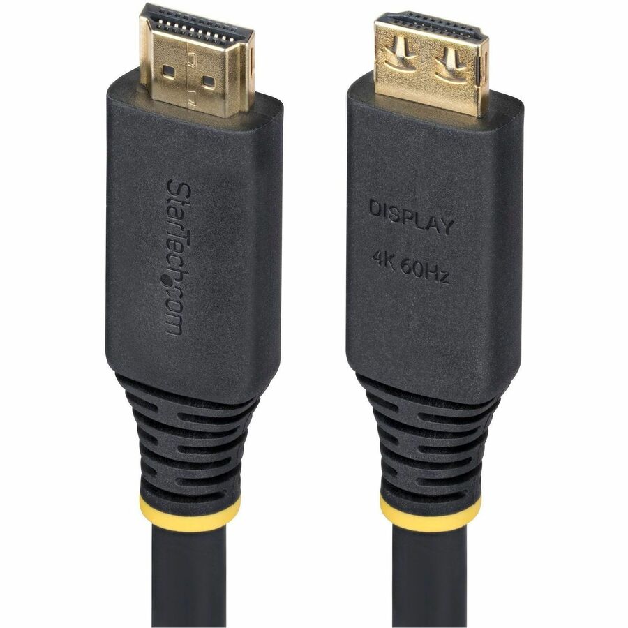 StarTech 15m (49.2ft) Active High Speed HDMI Cable with Gripping Connectors, 4K 60Hz/1440p 144Hz, 18Gbps, HDMI Cord, TPE Jacket