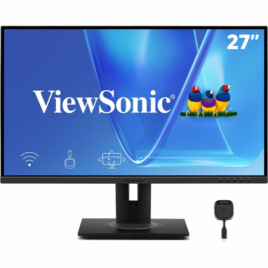 ViewSonic VG2748N 27 Inch 1080p Monitor, IPS Display with Wireless Casting and AirPlay for Smooth Home and Office Productivity, Advanced Ergonomics, USB-C, USB Hub, DisplayPort, and HDMI Inputs