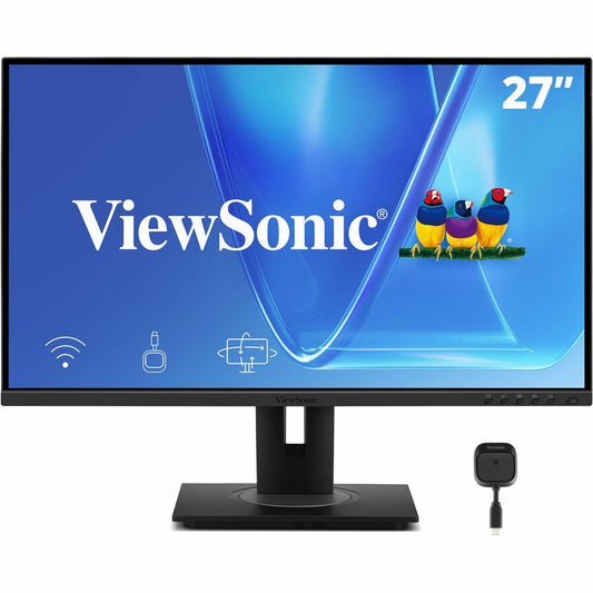 ViewSonic VG2748N 27 Inch 1080p Monitor, IPS Display with Wireless Casting and AirPlay for Smooth Home and Office Productivity, Advanced Ergonomics, USB-C, USB Hub, DisplayPort, and HDMI Inputs