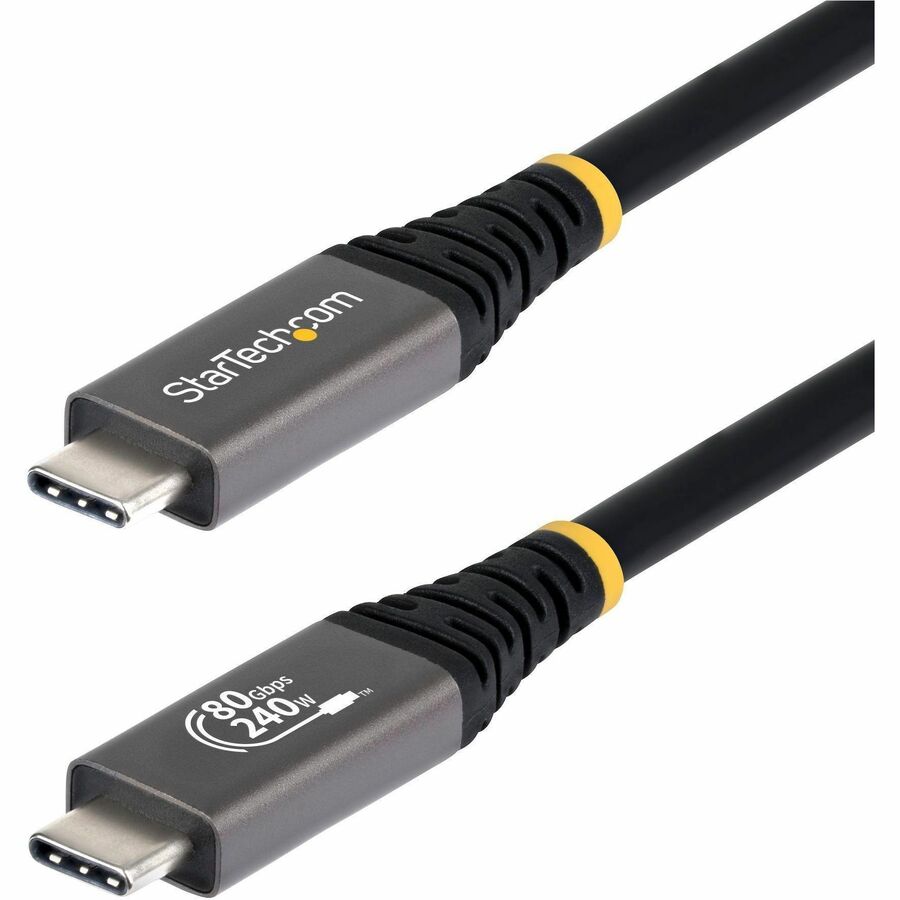 StarTech 5ft (1.5m) USB4 Cable, 80Gbps, USB-IF Certified USB-C Cable, 240W, 8K 120Hz/4K 240Hz DP2.1, Thunderbolt 4 Compatible, Black