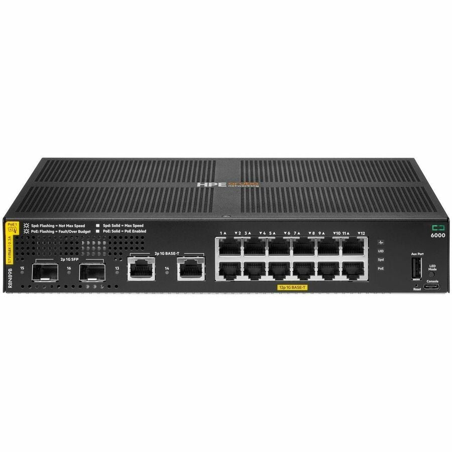 Aruba CX 6000 12p 10M/100M/1G Class4 PoE 2p SFP 1G 139W Switch