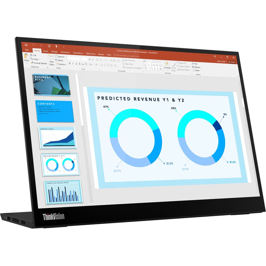 Lenovo ThinkVision M14d 14" Class WXGA+ LED Monitor - 16:10 - Raven Black