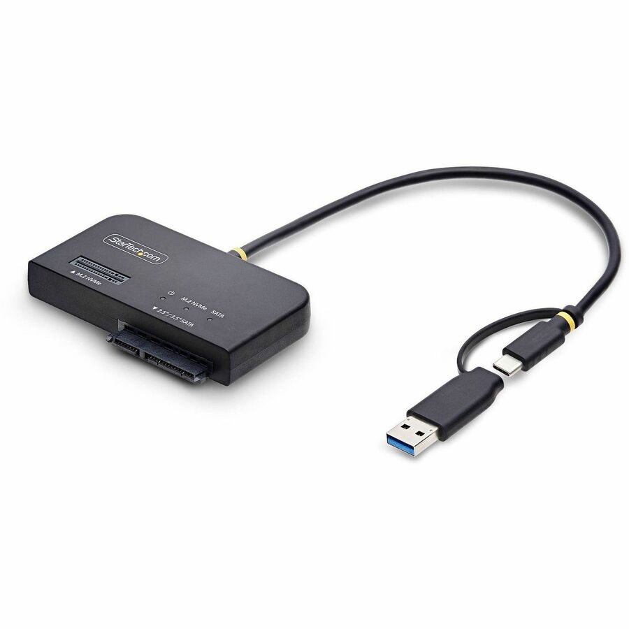 StarTech USB-C/USB-A to M.2 NVMe and 2.5in/3.5in SATA Adapter, 10Gbps, Tool-Free External SSD Hard Drive Reader, B+M/M-Key