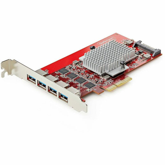 StarTech 4-Port USB-A PCIe Card, USB 3.2 10Gbps, USB PCI Express Expansion Card, 4x Independent USB Controllers, TAA-Compliant