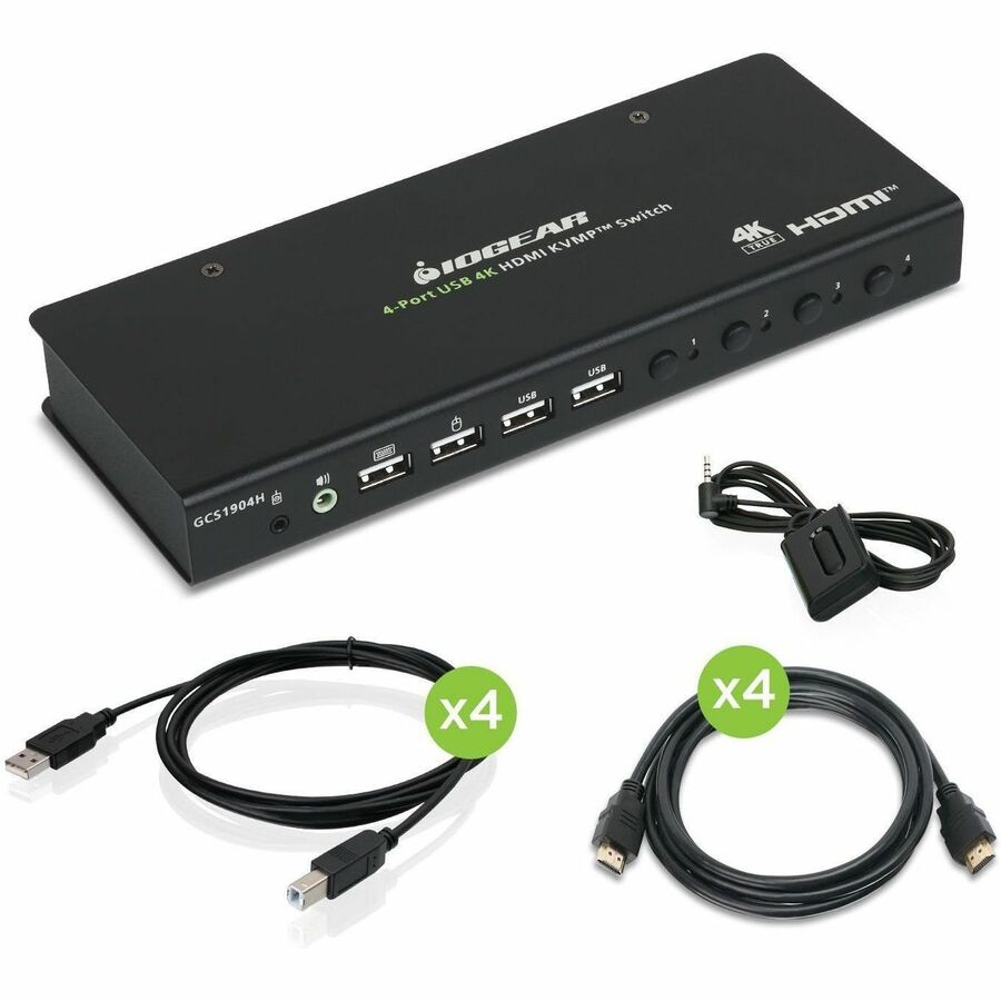IOGEAR 4-Port KVMP Switch with HDMI Connection USB 2.0 Hub and Audio