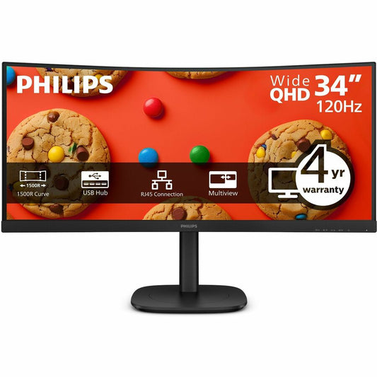 Philips 34B2U3600C 34" Class UW-QHD Curved Screen LED Monitor - 21:9