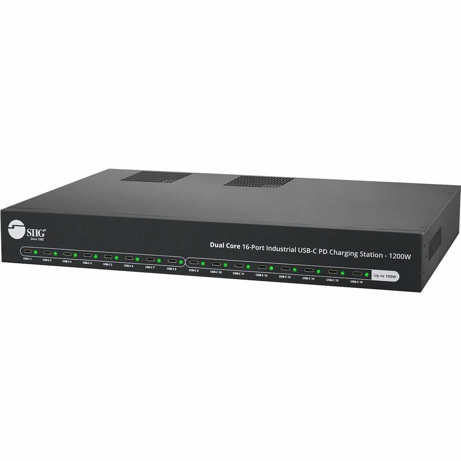 SIIG Dual Core 16-Port Industrial USB-C PD Charging Station - 1200W
