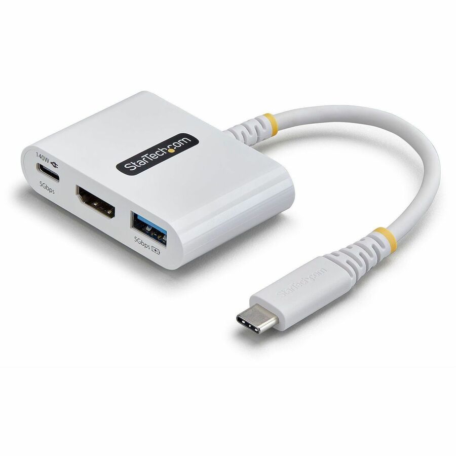 StarTech USB-C to HDMI Multiport Adapter with 140W PD Charging, 4K 60Hz HDMI, USB 5Gbps Hub, Mini Dock