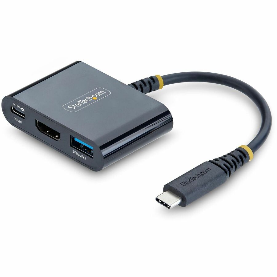 StarTech USB-C to HDMI Multiport Adapter with 140W PD Charging, 4K 60Hz HDMI, USB 5Gbps Hub, Mini Dock