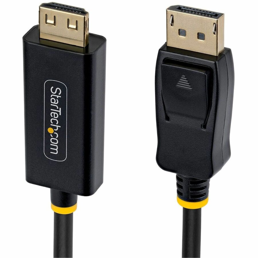 StarTech 6ft DisplayPort to HDMI Adapter Cable with Gripping Connector, 4K 60Hz, HDR, Uni-directional DP to HDMI Video Converter