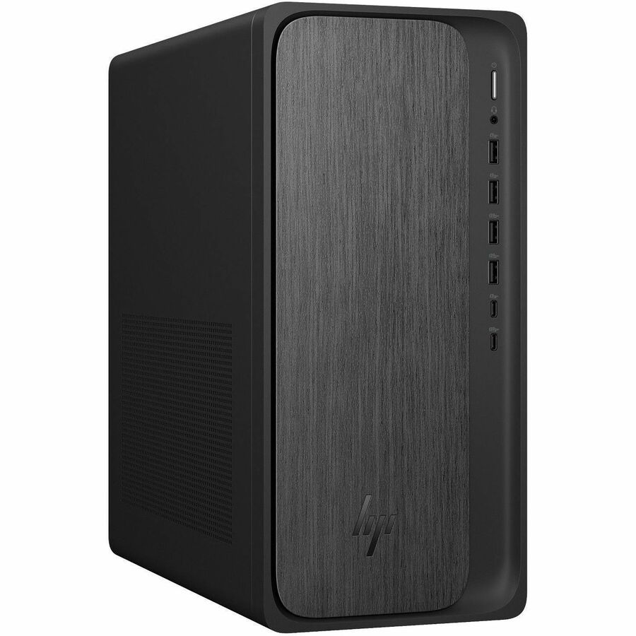 HP OmniDesk M02-0000a M02-0095m Desktop Computer - AMD Ryzen 7 Ryzen 8000 Series 8700G - 16 GB - 2 TB PCI Express NVMe 4.0 SSD - Gray Wood, Jack Black - Refurbished