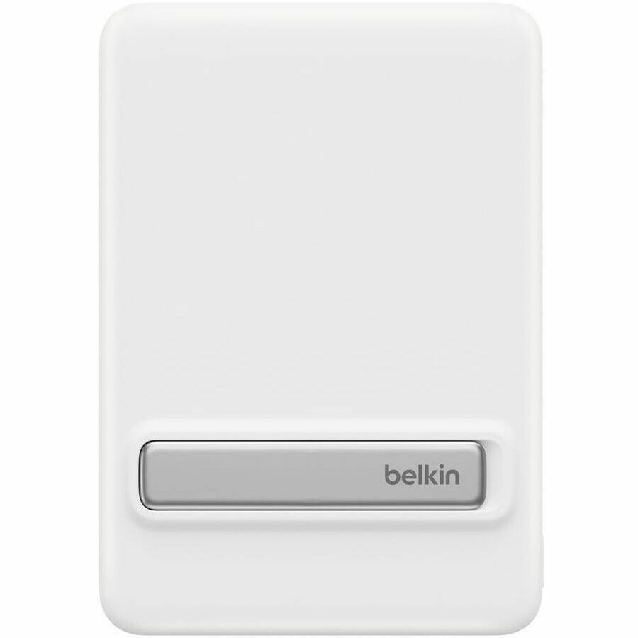 Belkin BoostCharge Slim Magnetic Power Bank 5K with Qi2, White, Kickstand