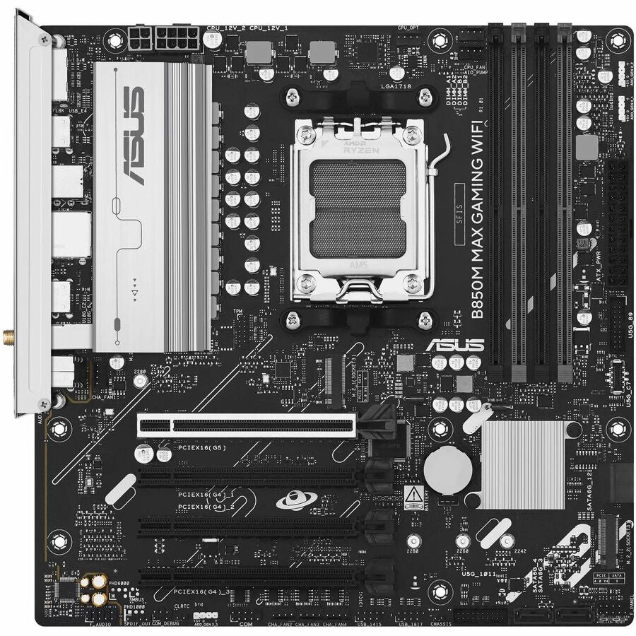Asus B850M MAX GAMING WIFI Gaming Desktop Motherboard - AMD B850 Chipset - Socket AM5 - Micro ATX