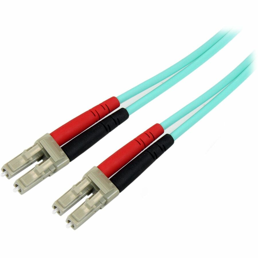 StarTech 8m (26ft) LC/UPC to LC/UPC OM3 Multimode Fiber Optic Cable, Full Duplex 50/125 Zipcord, 100G, LSZH Fiber Jumper Cord