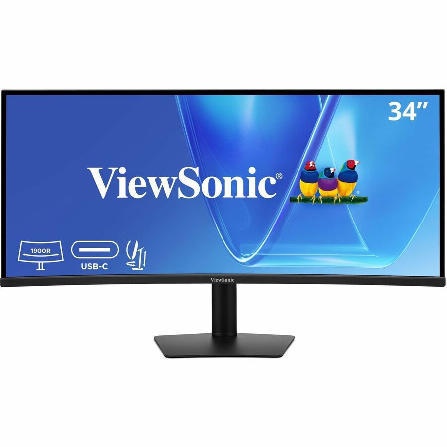 ViewSonic VG3420C 34 Inch UWQHD 1440p Curved Docking Monitor, 1900R IPS Display for Immersive Home and Office Productivity, 120Hz, 96W USB-C, RJ45, HDMI, and DisplayPort Inputs
