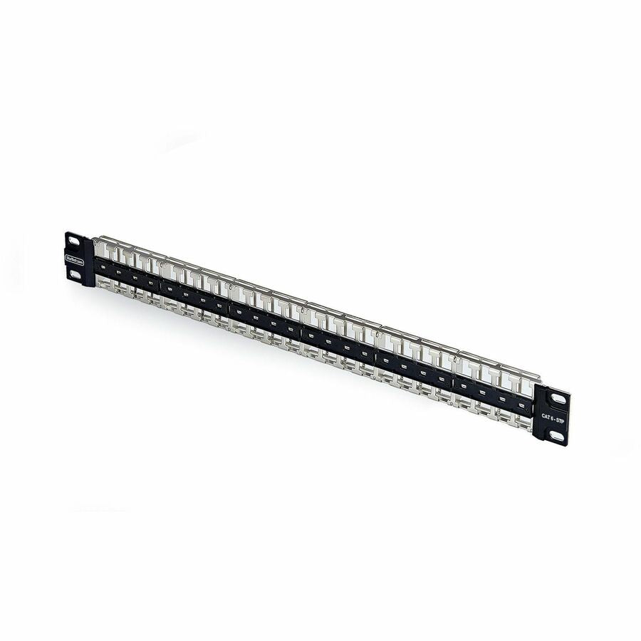 StarTech 48 Port 1U Blank Keystone Patch Panel, Rackmount Cat6 Patch Panel for RJ45 STP Ethernet Network Jacks