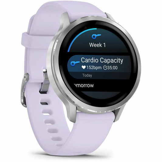 Garmin Venu 4 - 41 mm Silver with Periwinkle Silicone Band