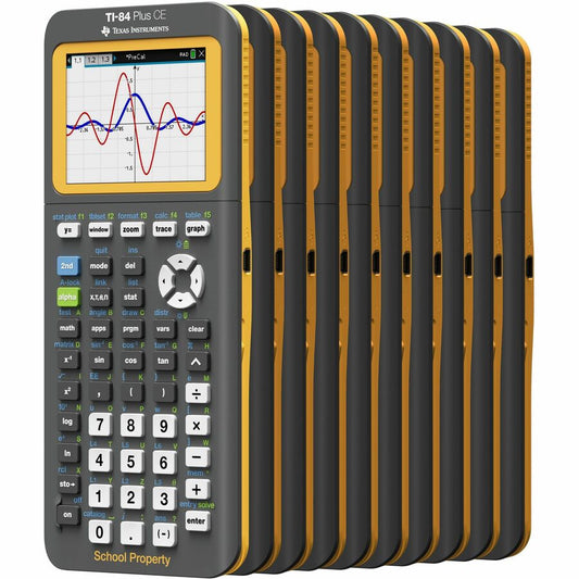 TI84PLUSCE 10 pack: Includes 10 EZ Spot Calculators with rechargeable batteries