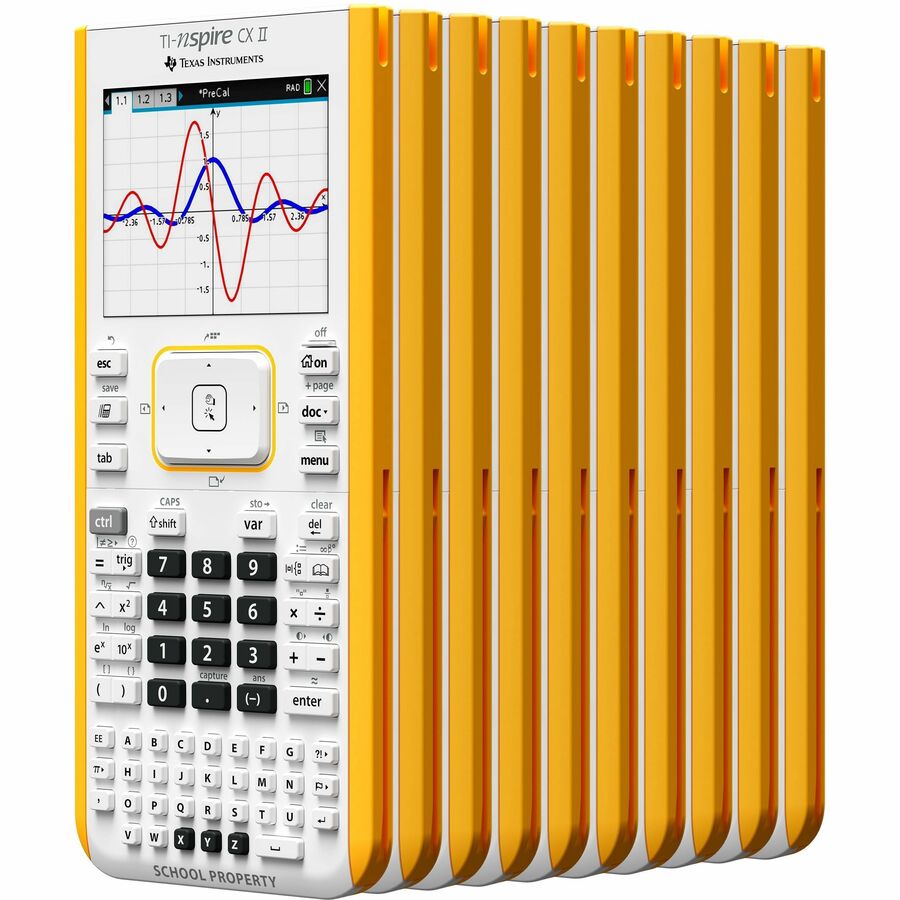 TI NSPIRE CX II 10 PACK: Includes 10 EZ Spot Calculators with rechargeable batteries