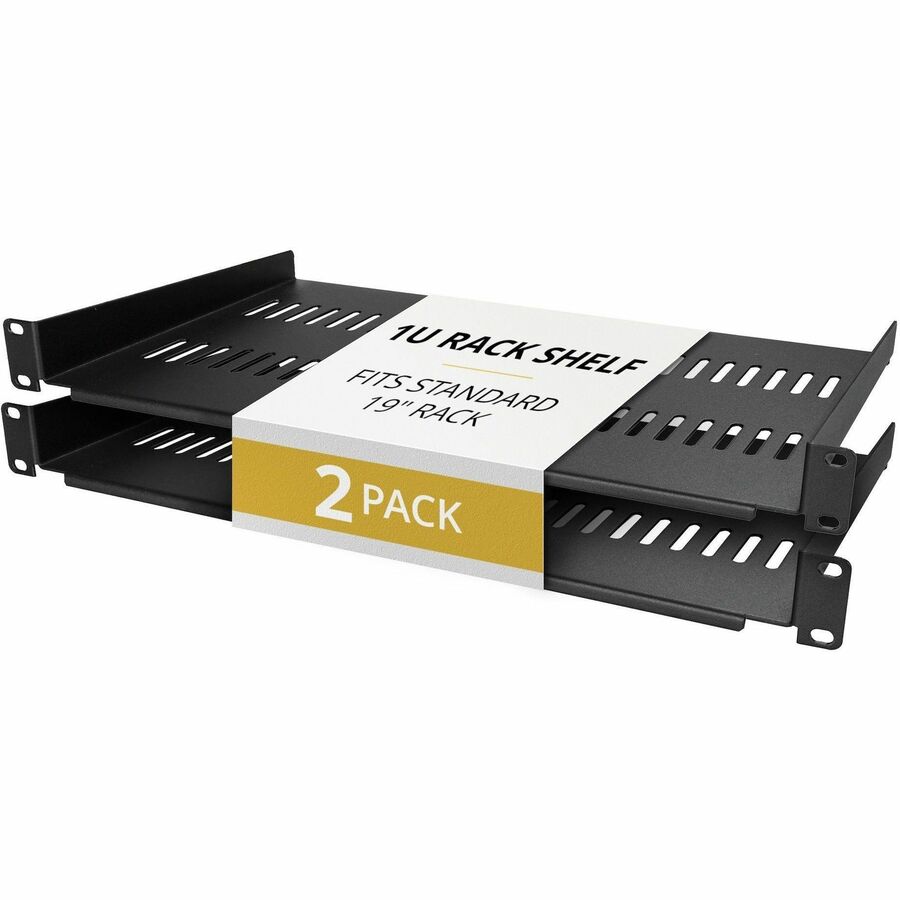 StarTech 2-Pack 1U Server Rack Shelf, Vented Rackmount Cantilever Tray for 19" Network Rack or Cabinet, 10" Deep, Up to 44lb Each