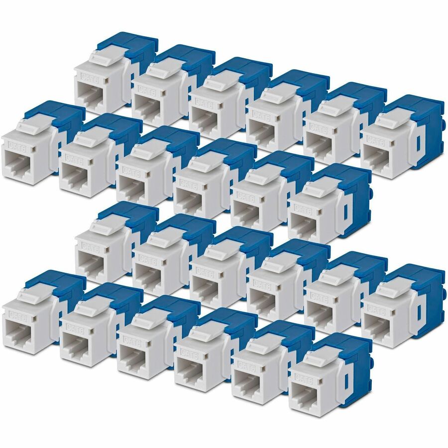 StarTech Cat6 Keystone Jack, 24-Pack RJ45 Ethernet Keystone Jacks, UTP Cat6 Wall Jack, 180-Degree Toolless, White
