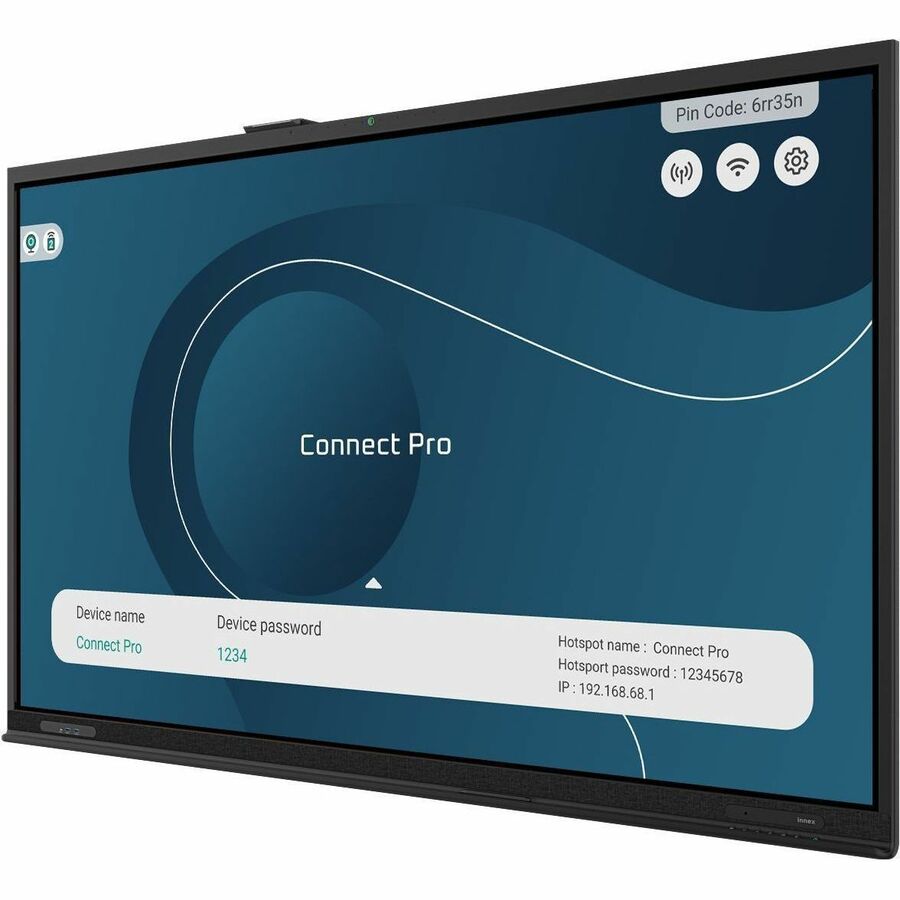 Innex CT75 75in QLED Collaboration Display - 4K UHD - Built-in AI Camera & Mic Array - Wireless Conferencing - Non-OS