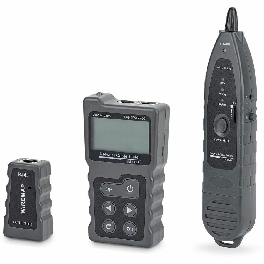 StarTech Network Cable Tester with Tone Probe Tool, Multi-Function RJ45 LAN Cable Tester for Continuity/PoE/NCV, Cat6/6a/Cat8 UTP/STP