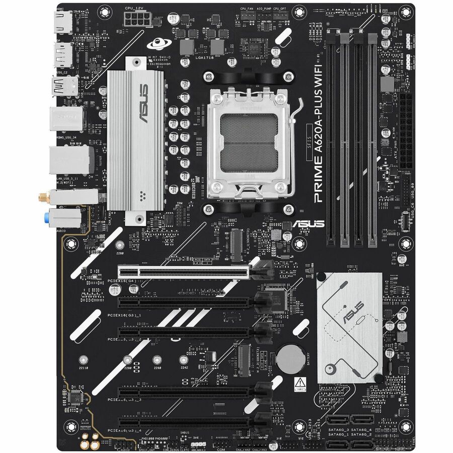 Asus Prime A620A-PLUS WIFI Gaming Desktop Motherboard - AMD A620A Chipset - Socket AM5 - ATX