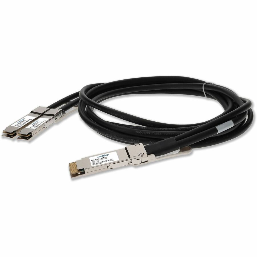 AddOn Cisco QDD-2Q200-CU3M Compatible TAA 400GBase-CU QSFP-DD 400G to 2xQSFP56 200G PAM-4 Direct Attach Cable (Passive Twinax, 3m)