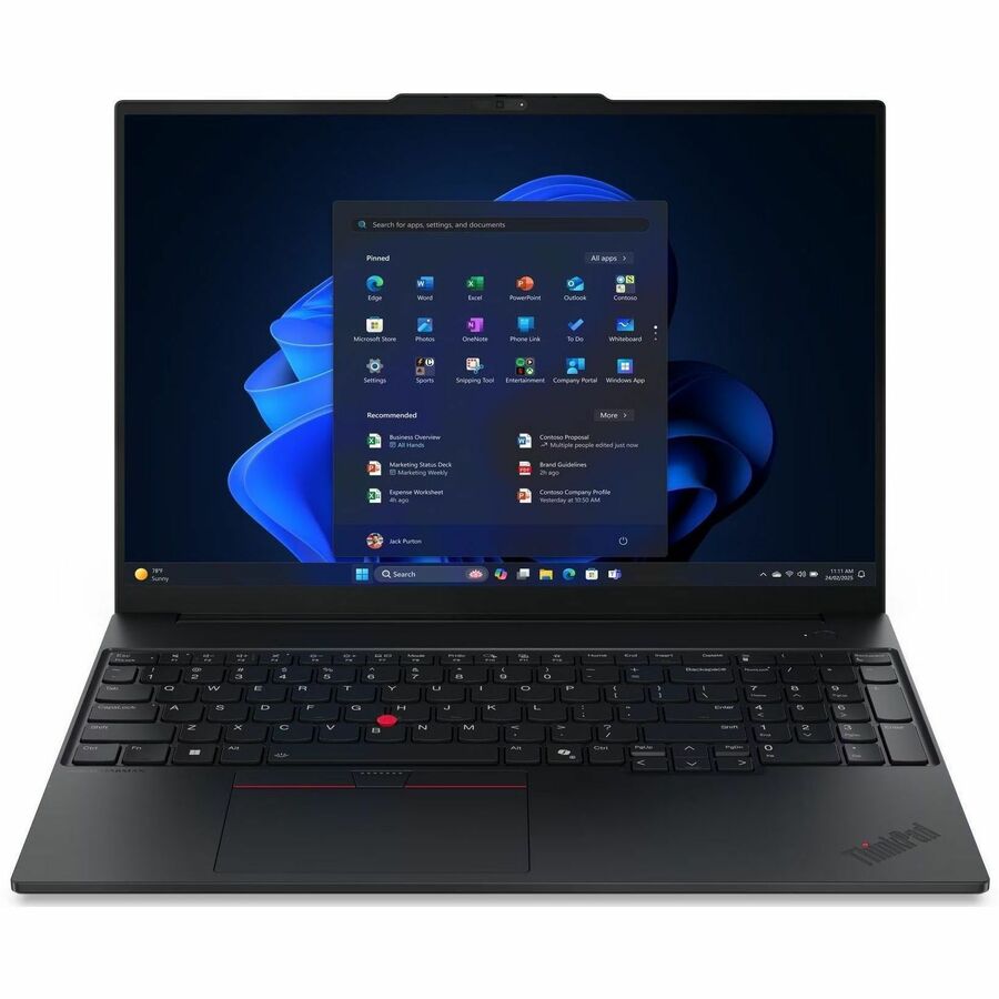Lenovo ThinkPad E16 Gen 4 21Y4004SUS 16" Copilot+ PC Notebook - WUXGA - 60 Hz - AMD Ryzen AI 7 Ryzen AI 300 Series 345 - 16 GB - 512 GB SSD - English Keyboard - Black