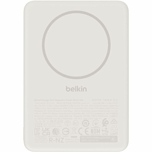 Belkin BoostCharge Slim Magnetic Power Bank 10K, Sand