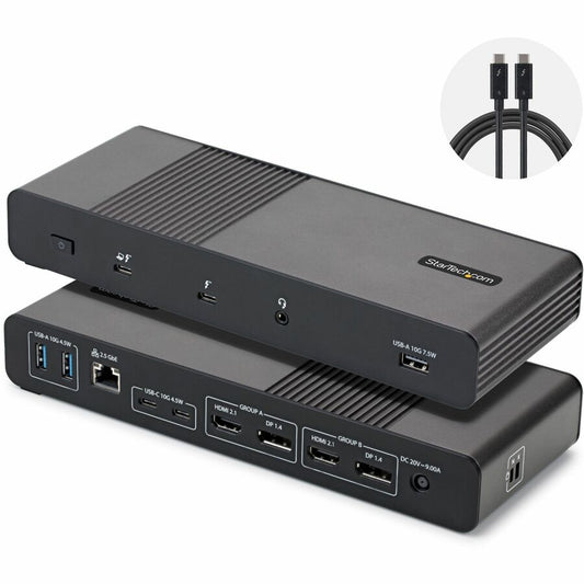 StarTech Thunderbolt 5 Universal Docking Station for Mac & Windows with Quad Monitors, 140W PD, 120Gbps, 2.5Gb Ethernet, USB-C & USB-A